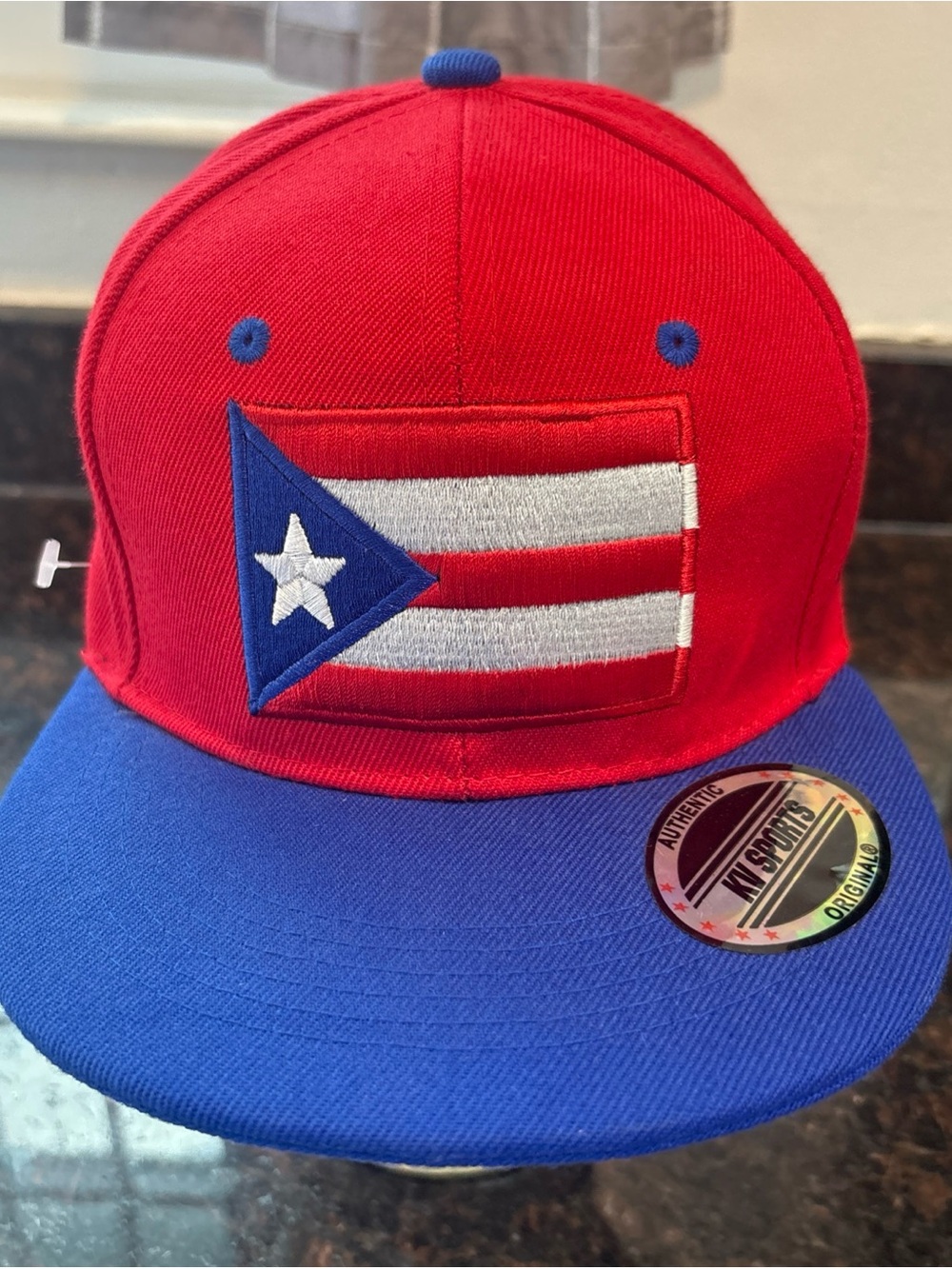 Red and Blue Puerto Rico Flag Snapback Hat